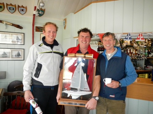 Christmas Cracker Edmund Peel (l) Winner Mark Downer (m) and Bruce Huber second (r) - Illusion Sailing - Christmas Cracker & Ice Breaker © Rudy Jurg